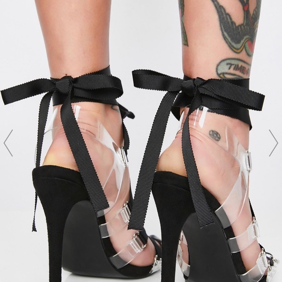 Dolls Kill Shoes Dolls Kill Black Strappy Stiletto Sandals Poshmark